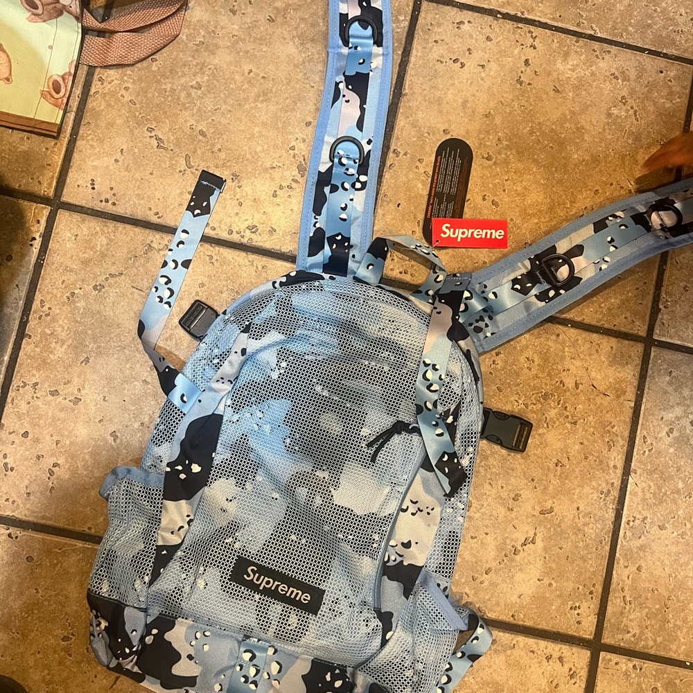 Supreme SS20 Backpack Condura Camo Mint Blue Clip On Tactical Bag Zipper Mesh - Picture 3 of 4